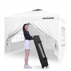 10’x10‘ pop up canop tent with 4 sidewall - white